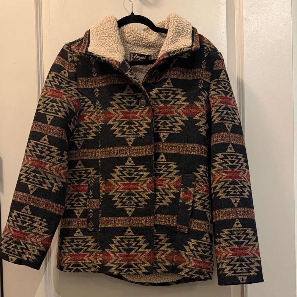 Cozy Aztec Pattern Teddy Jacket - image 1
